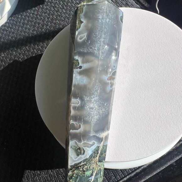 Large Moss Agate Crystal Wand‎ Scepter - Picture 7 of 16